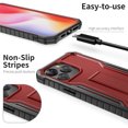 thumbnail image 2 of ExoGuard for iPhone 14 Pro Max Case 6.7 Inch, Rubber Shockproof Full-Body Cover Case Come with a Tempered Glass Screen Protector and Kickstand (Red), 2 of 7