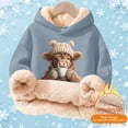 thumbnail image 5 of Byoo Tween Boy Lined Hooded Sweatshirt Classic Cute Cow Printing Full Sleeve Unisex Hoodie Kids Winter Pullover Top,Light Blue, 5 of 5