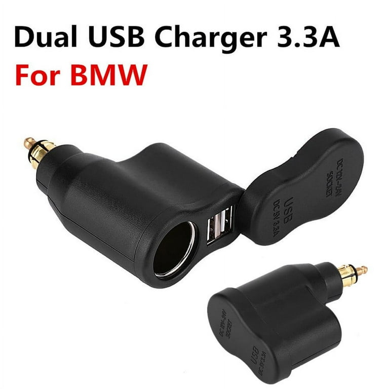 bmw cigarette lighter usb charger 3.3A Dual USB Charger Adapter Cigar Lighter Socket Waterproof For BMW Hella  Din