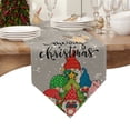 thumbnail image 4 of Table Runner Dresser Scarves Merry Christmas Gnome Xmas Tree Cotton Linen Burlap Table Cover Snowflake on Gray Burlap Table Runners for Family Kitchen Dining Holiday Party Banquet Decor, 4 of 5