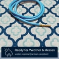 thumbnail image 4 of Well Woven Tangier 7'10" x 9'10" Indoor/Outdoor Moroccan Trellis Blue Area Rug, 4 of 10