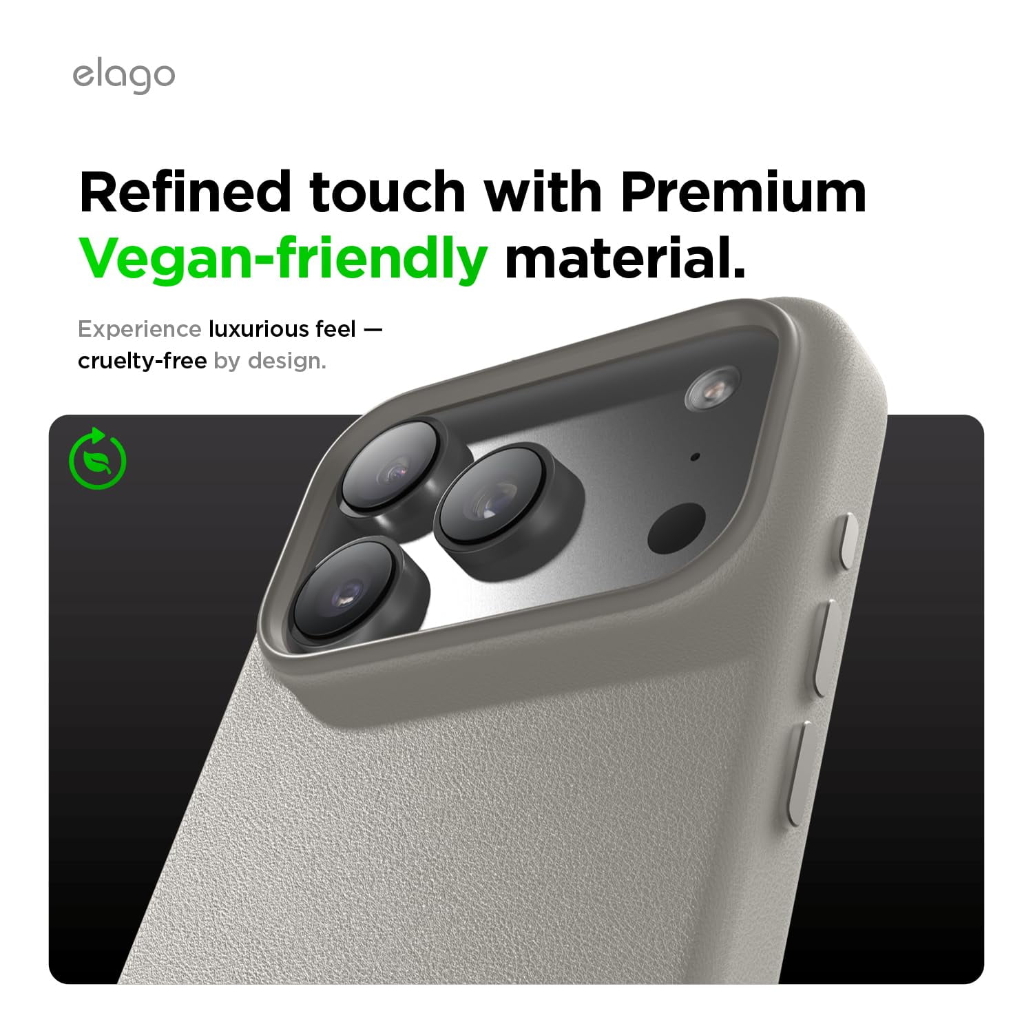 elago Magnetic Leather Case Compatible with iPhone 17 Pro Max Case, All MagSafe Accessories, 6.9 inch - Built-in Magnets, Durable Vegan Leather, Shockproof, Water-Resistant [Light Grey]