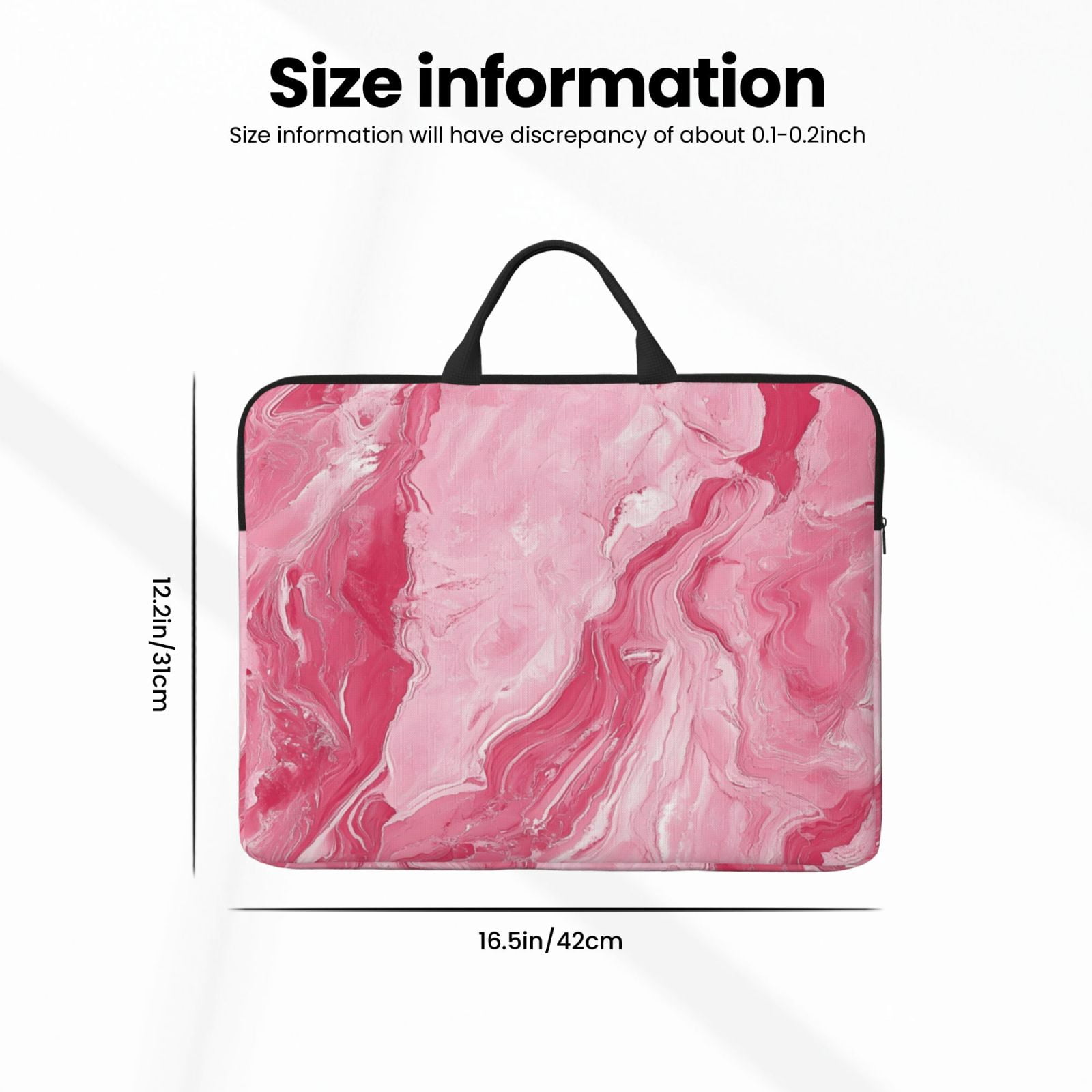 Laptop Sleeve Bag For Women Men 14inch Waterproof Durable Protective Computer Carrying Cover Handle Laptop Case Bag Pink Marble_21256_4