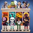 thumbnail image 4 of Pancarta de puerta de porche de Halloween colgante sin rostro, gnomo, Cara de fantasma, calabaza, bruja, bandera colgante para puerta, decoración de terror para el hogar de Halloween, 4 of 4