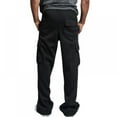 thumbnail image 2 of Men's Cargo Sweatpants Open Bottom Straight Leg Casual Loose Fit Baggy Athletic Jogger Pants with Pockets M-5XL, 2 of 5