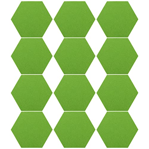 Felt Pin Boards for Walls 12Pcs Hexagon Felt Bulletin Board for Wall Pin Boards Self Adhesive Felt Cork Boards for Pictures Memo Notice Boards for Home Office
