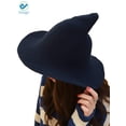 thumbnail image 3 of Deago Women Witch Hat Cotton Wool Fashion Witch Sun Hats For Halloween Christmas Streetwear Party Accessories (Blue), 3 of 4