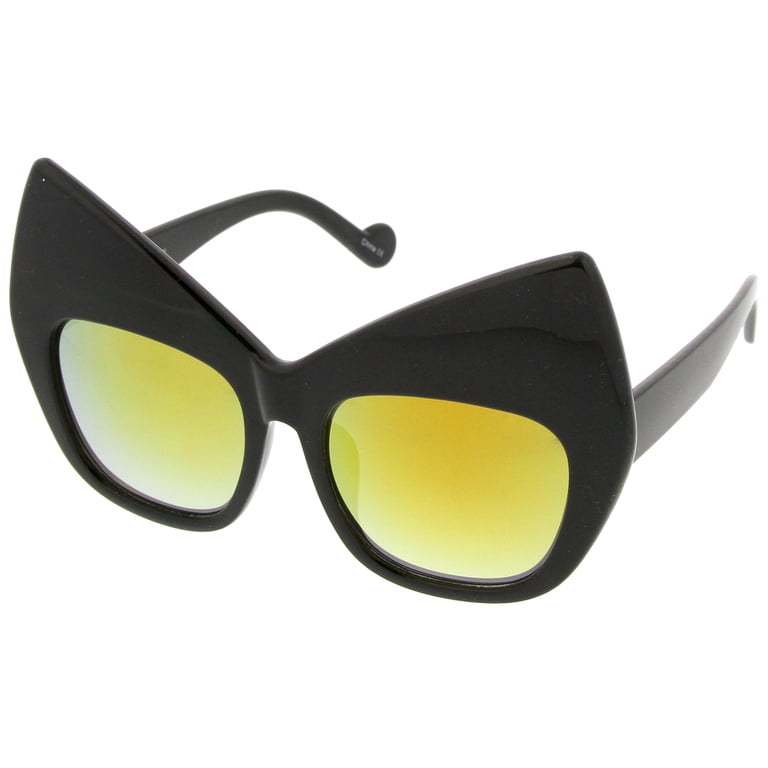 zeroUV Female Chunky Frame Colored Mirror Square Lens  display picture 2