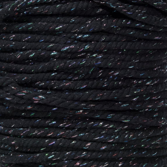Twisted 3 Strand Glitter Natural Cotton Rope - 1/4In & 1/2In Diameters - Super Soft Assorted Glitter Colors in 10ft, 25ft, 50ft, 100ft