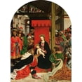 thumbnail image 2 of Ferrari, Defendente 25x32 Black Ornate Wood Framed with Double Matting Museum Art Print Titled - Adoration of the Magi, 2 of 4