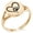 Rose Gold, variant on Stainless Steel Dog Paw Heart Minimalist Oval Top Polished Statement Ring