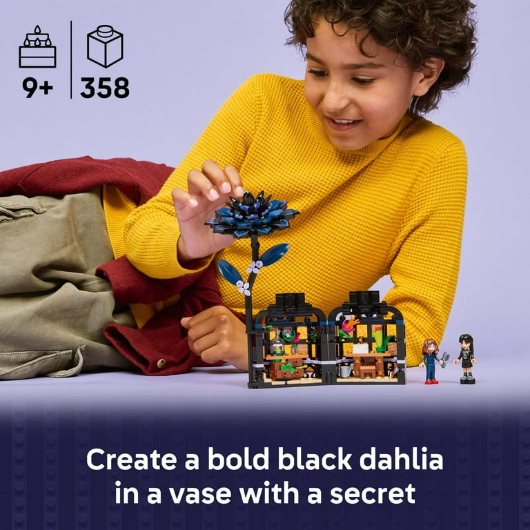 LEGO Wednesday Black Dahlia Flower Building Toy - Pretend Play Set