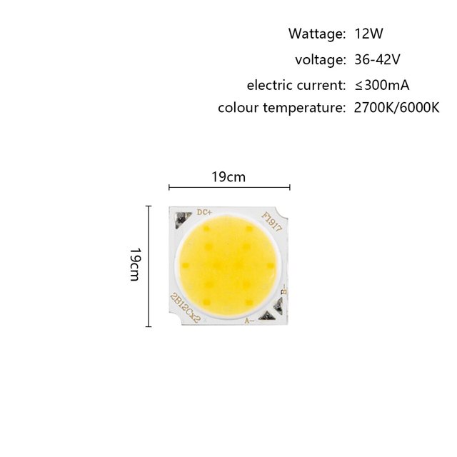 Chip de foco de matriz LED regulable, 5W, 7W, 12W, 18W, 24W, 30W, 36W, para el hogar COB, alto brillo, no necesita controlador