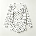 thumbnail image 2 of Karymi Cute Tops for Women Polka Dot 3 Piece Set, Long Sleeve Button Front Cardigan, Square Neck Crop Cami Top, Drawstring Elastic Waist Shorts, Vacation Outfit, 2 of 7