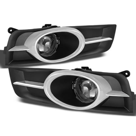 Chrome Fog Light Trim - Fit Smoked 2011-2014 Cruze Bumper Fog Lights Lamp W/Chrome Trim L+R 2012 2013
