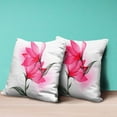thumbnail image 4 of Amrita Sen Waterflower Indoor/Outdoor Pillow with Removable Cover in White Pink Green20x20, 4 of 5