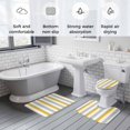 thumbnail image 5 of Orange Grey Striped Bath Mat 3 Piece Bathroom Rug Set, Geometric Vertical Stripes White Non Slip Bath Rug Contour Mat and Toilet Lid Cover, Absorbent Shower Mats Soft Bath Rugs and Mats Sets, 5 of 8