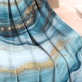 thumbnail image 3 of Blue Marble Gold Wave Pattern Blanket,Comfortable Soft Flannel Throw Blanket,All Season,Warm Lightweight Blankets for Sofa Bed Couch Living Room Chair,50"x60", 3 of 4