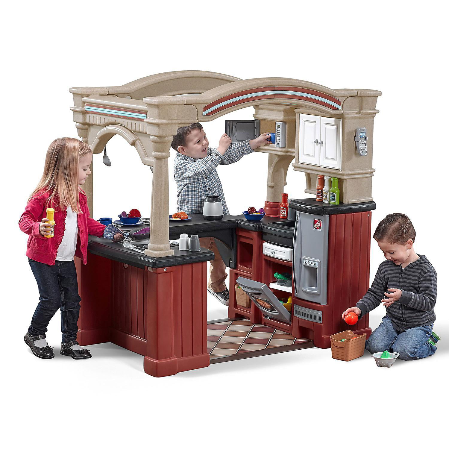for sale online 8214KR Step2 Grand Walk-In Kitchen & Grill Play with 103 Accessories Set 