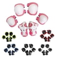 thumbnail image 2 of 6 Pcs Enfant Patin à Roulettes Patinage de Sécurité Vélo Genou Poignet Garde Coude Pad Rose, 2 of 9