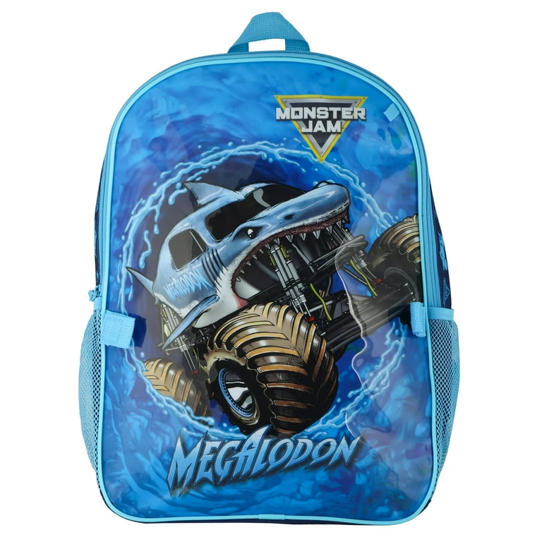 PJammy, Backpack Set, Monster Jam Megalodon, Gray, Polyester