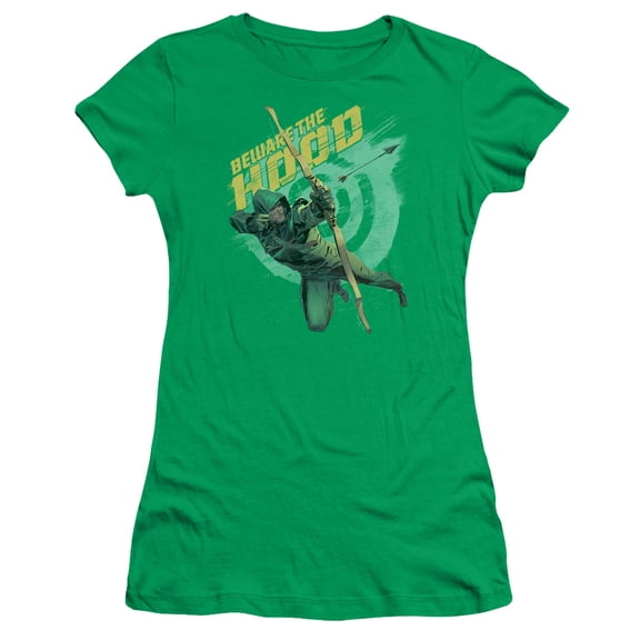 Arrow - Beware - Juniors Teen Girls Cap Sleeve Shirt - Large