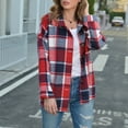 thumbnail image 5 of Womens Winter Coats, Womens Flannel Plaid Shirts Jacket Shacket Coats Casual Button Down Shirts Blouses, 5 of 6