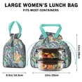 thumbnail image 5 of Pioneer Flower Floral Print Pattern Drawstring Lunch Bag Women - Drawstring Lunch Bag Insulated for Work Office - Stain-Resistant Large Lunchbags for Women with Multi-Pockets, 5 of 6