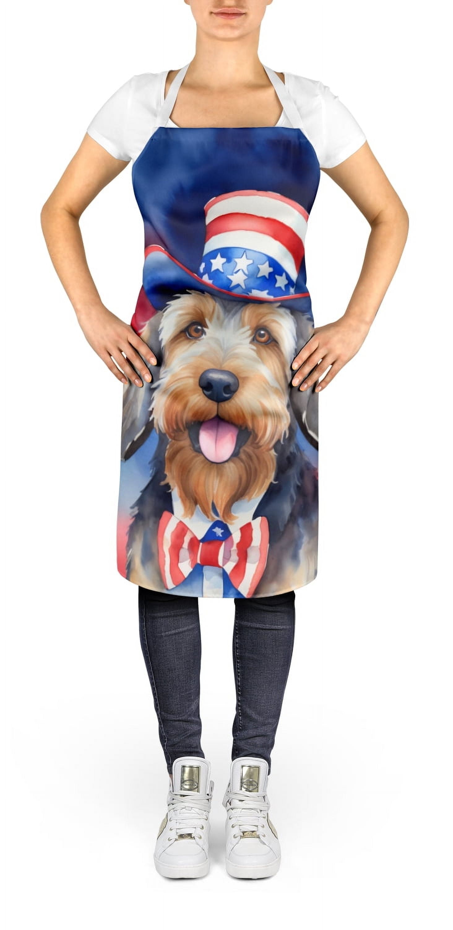 Otterhound Patriotic American Apron 27 in x 30 in