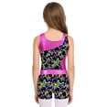 thumbnail image 7 of Aislor Girls Metallic Gymnastic Leotard 2 Piece Ballet Dance Bodysuit with Sparkly Shorts Outfits Pentagram Black 6, 7 of 7