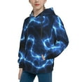 thumbnail image 2 of Kll Unisex Kids Boys Girls Hooded Pocket Pullover Hoodies-Blue Lightning, 2 of 9