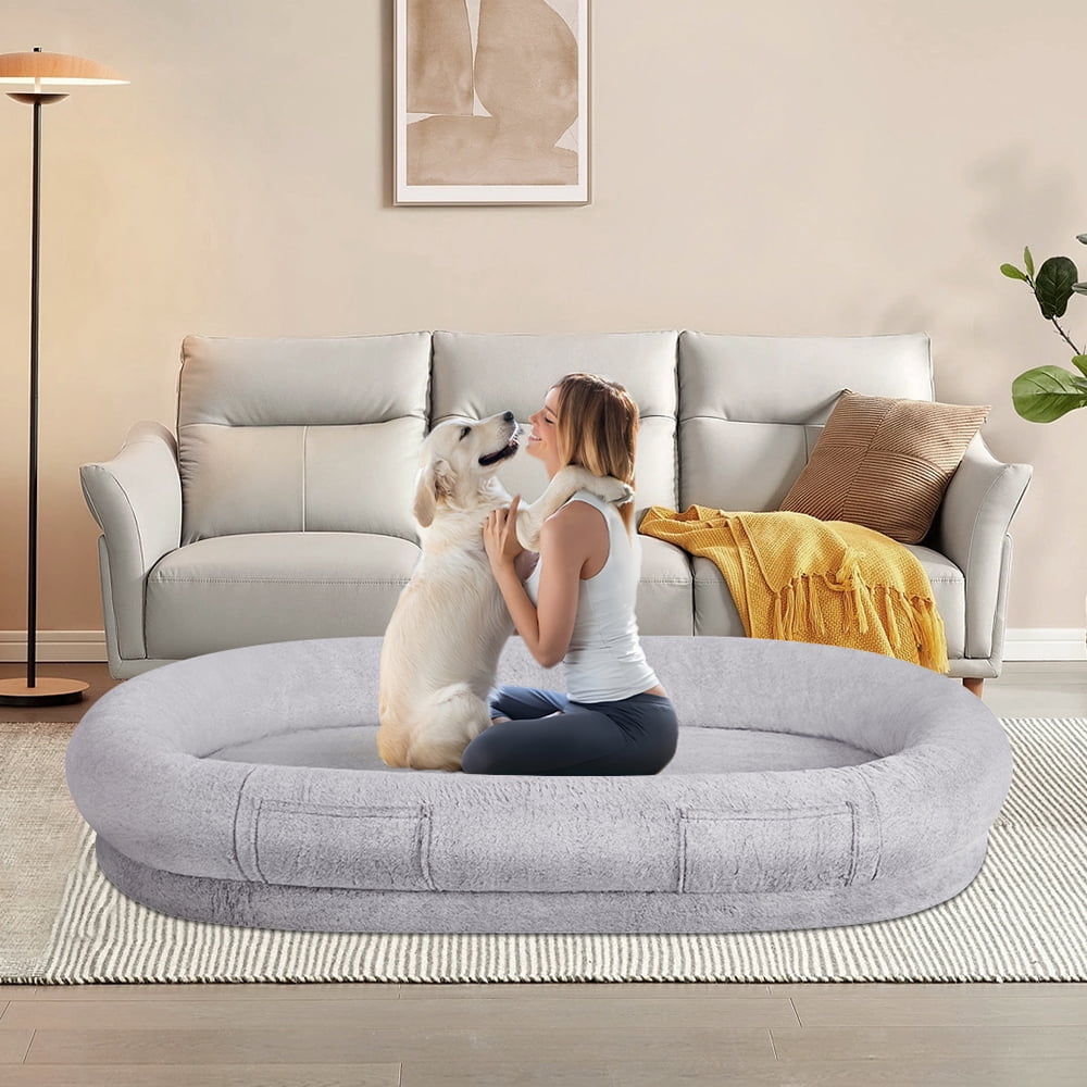 unipaws Human Dog Bed for Adult, Giant Extra Large Memory Foam Human Size Pet Bed for People