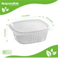 thumbnail image 2 of Compostable 32 oz Clear Hinged Deli Containers, 2 of 3