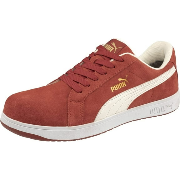 PUMA Safety Women's Iconic Suede Low EH Safety Shoes Composite Toe Slip Resistant RED