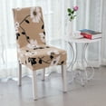 thumbnail image 2 of Enova Home Floral Leaf Print Dining Chair Covers Spandex Stretch Washable Removable Dining Chair Slipcover for Home Dining Room Wedding Decor (Set of 4, Jasmine Flower), 2 of 7