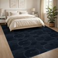 thumbnail image 3 of ODIKA 8'x10' Navy Blue Modern Geometric Circle Pattern Washable Area Rug Contemporary Abstract Overlapping Shapes Non-Shedding, Easy Care, for King Size Bedroom Under Bed, Master Suite, 3 of 5