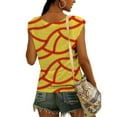 thumbnail image 3 of DailyTrove Women's Baseball Print Sleeveless Tank - Casual V-Neck Top, Sporty for Games & Outings, 3 of 4