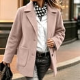 thumbnail image 3 of Asgosdo Women Wool Trench Coat Button Down Single Breasted Long Sleeve Soft Lined Casual Warm Peacoat Fall Winter Outerwear with Pockets, 3 of 7