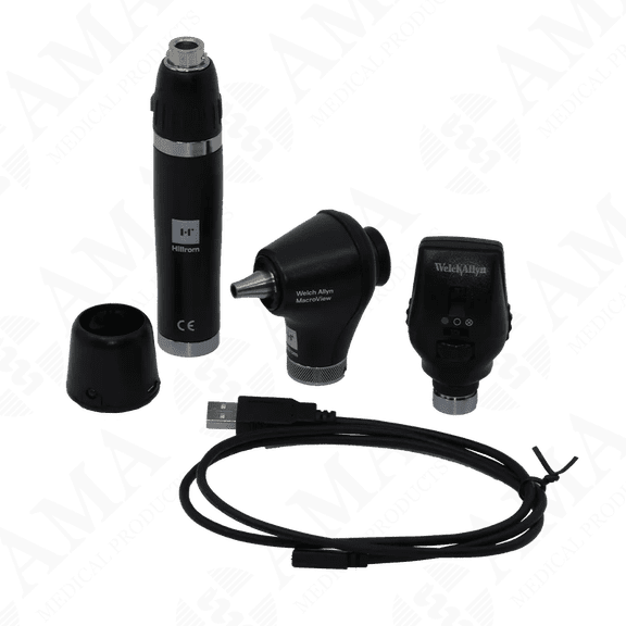 Welch Allyn 3.5V Diagnostic Set with Coaxial LED Ophthalmoscope, MacroView Basic LED Otoscope, one Lithium Ion Rechargeable Power Handle, and Soft Case