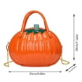 thumbnail image 3 of HAYIMI Women Pumpkin Handbag Stylish Glossy Removable Chain Strap Handle Crossbody Purse Halloween Party Shoulder Bag, 3 of 4