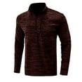 thumbnail image 5 of Dagegui Mens 1/4 Zip Up Shirts Cotton Long Sleeve Mock Neck T Shirt Casual Dressy Tees Solid Color Business Work Pullover Tops Summer Deals Coffee,L, 5 of 6