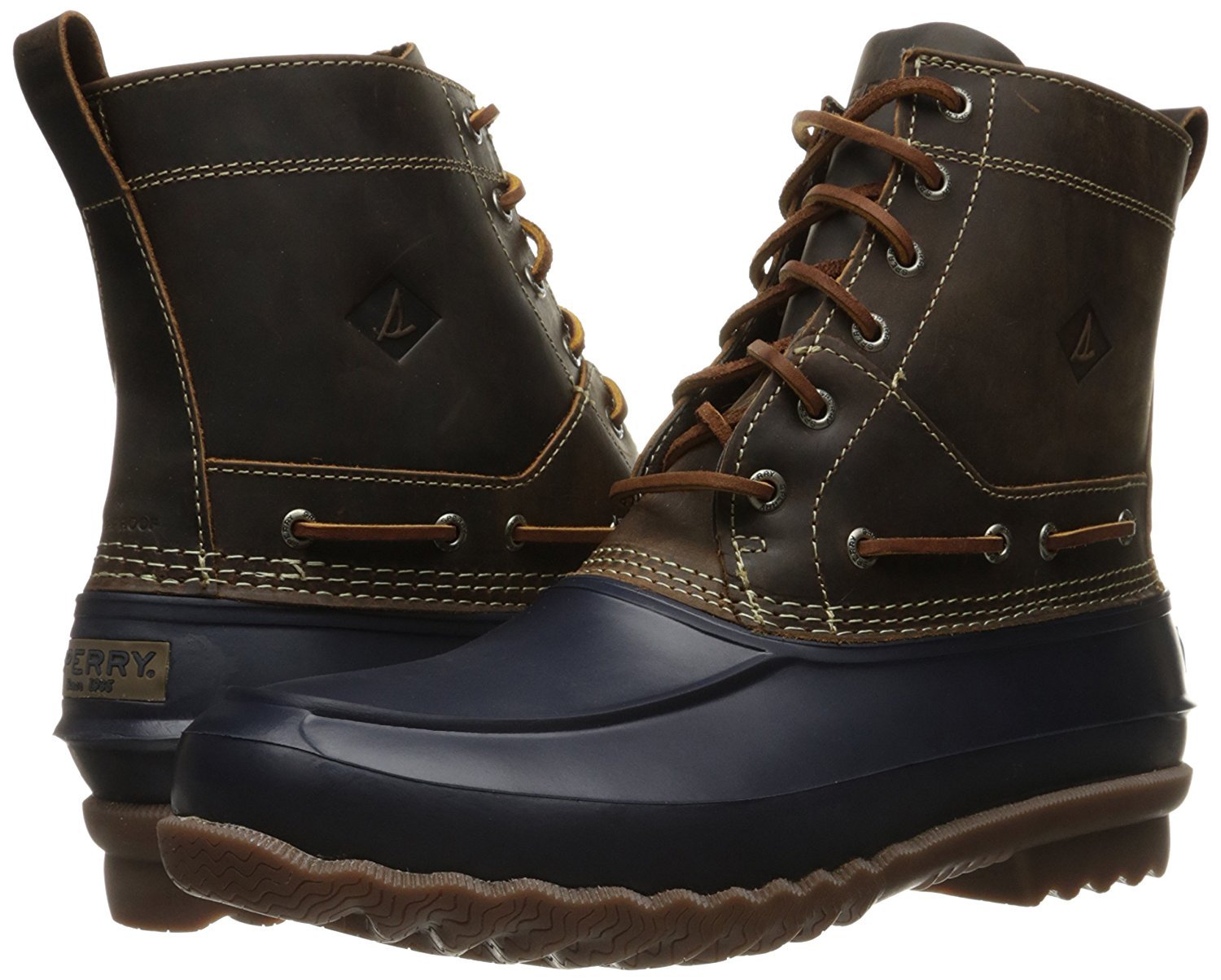 Sperry Top Sider Decoy Mens Dark Tan/Navy Boots - Walmart.com
