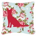 thumbnail image 2 of Carolines Treasures Cat Shabby Chic Blue Roses Canvas Fabric Decorative Pillow BB1071 18H x18W multicolor, 2 of 2