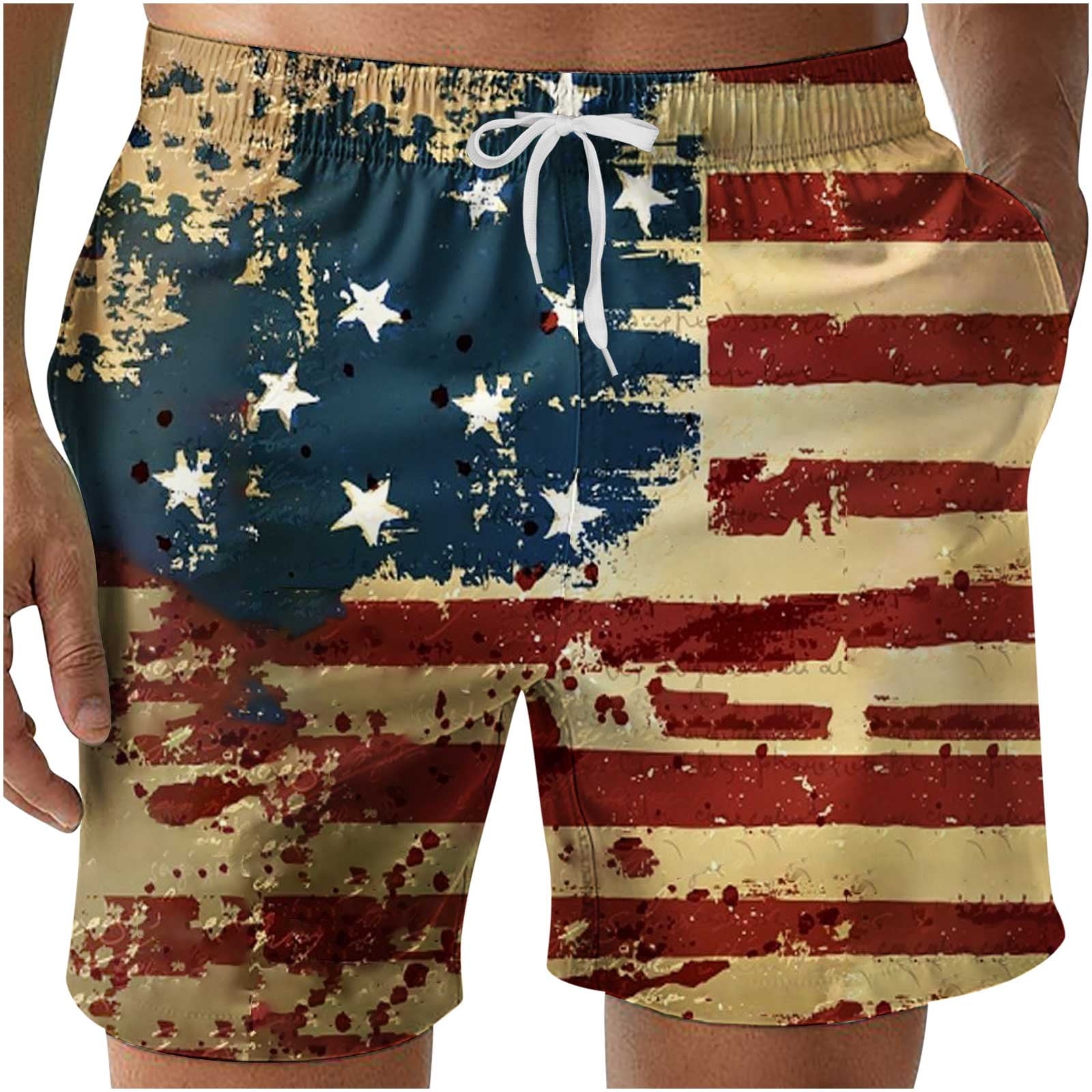 JURANMO Prime Day Clearance 2023,American Flag Board Shorts Men 2023