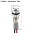 thumbnail image 2 of Signal Indicator Light AC/DC 12V-24V 6mm, Blue LED Metal Shell 5pcs, 2 of 4