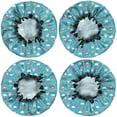 thumbnail image 2 of Shower Caps,Blue Cartoon Unicorn Ice Cream Donut Star Cloud Waterproof Shower Cap for Women 4 Pieces,Double Reusable Hair Cover for Shower PEVA Elastic Stretch Hem, 2 of 7