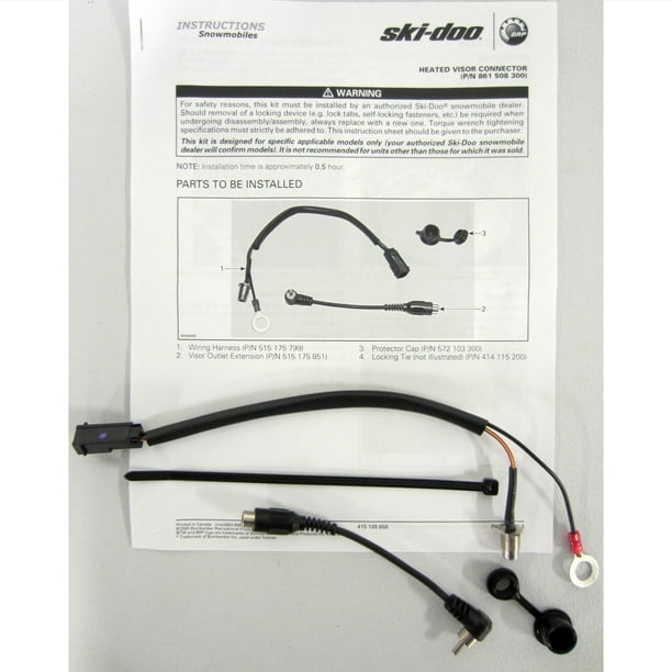 SkiDoo New OEM Helmet Heated Visor Wiring Kit 861508300 REV, REVRT, REVRF