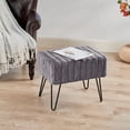thumbnail image 1 of HOME SOFT THINGS OTOMAN/TABURETE SUPER SUAVE DE PIEL SINTÉTICA. OTOMAN TAPIZADO PARA REPOSAPIÉS CON PATAS DE METAL NEGRO Y ASIENTO ACOLCHADO. 48X33X43CM, GRIS PLATA, 1 of 6