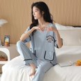 thumbnail image 4 of Conjunto de Pijama grande de manga corta para Mujer, ropa de dormir de punto con puntos de oso de dibujos animados, de algodón, elegante, 5XL, 4 of 4
