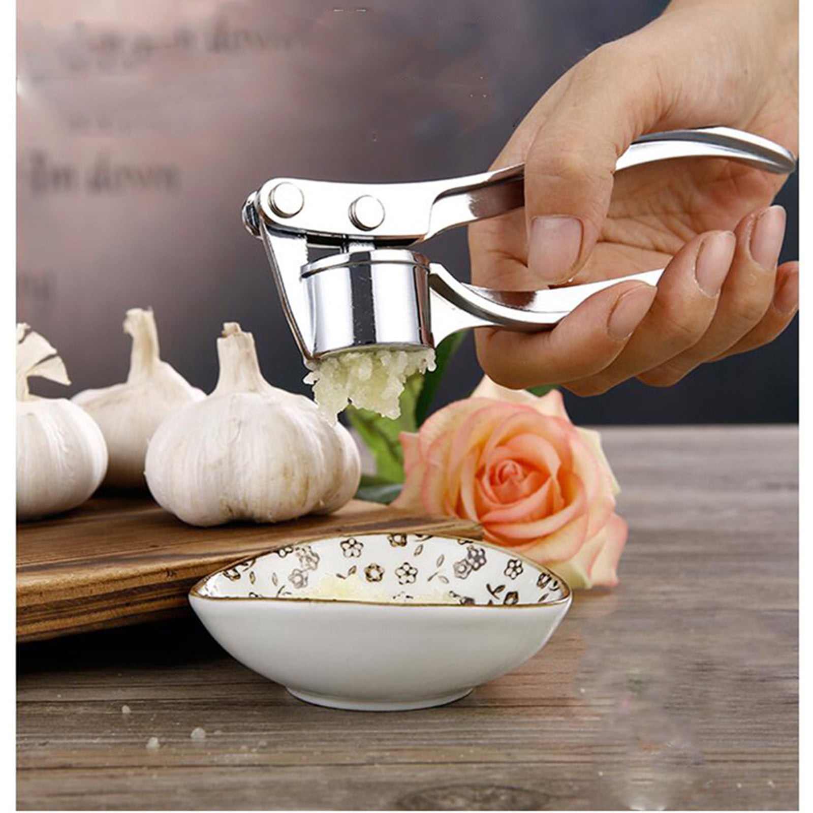 Mini Garlic press Mashed garlic Manually crushed minced garlic Stir  stuffing Hand-pulled crusher with brush Home kitchen tools